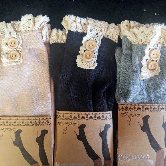 Accessories - New Crochet Lace boot knee socks 3 pair bundle